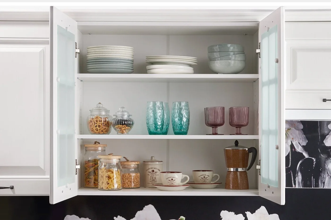 Кухонный гарнитур Hoff Белла 2,4 м, 246х216х60 см, матовый, цвет белое дерево